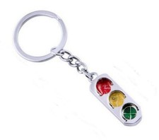 Porte-clés, Bijou de Sac feu Tricolore en Acier. 