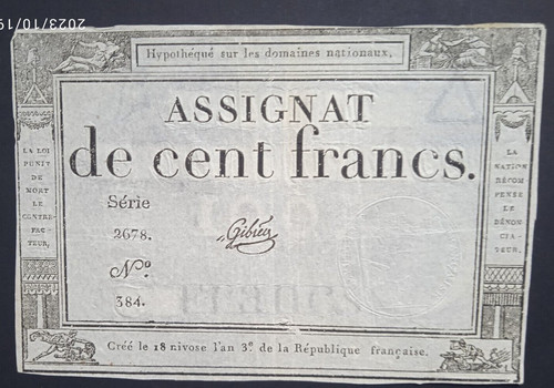 Assignat cent francs iii - cent, an
