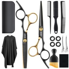 Ciseaux Coiffure,15 Pcs Kit de Ciseaux de Désépaissir, Ciseaux de Coiffure Pr...