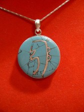 PENDENTIF REIKI SEI HE KI ARGENT TURQUOISE YOGA MÉDITATION 