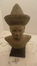 buste Tête en terre cuite Bouddha khmer divinité Cambodgienne Cambodge Indochine
