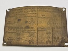 PLAQUE LAITON COMMANDE AUXILIAIRE TRACTEUR