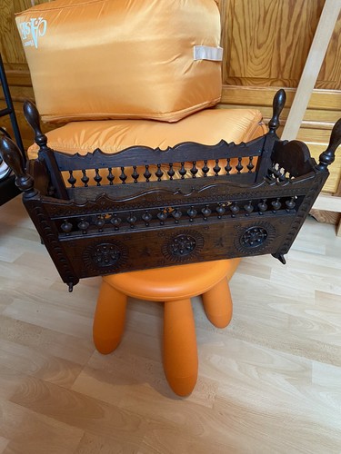Ancien lit berceau breton en - lit,