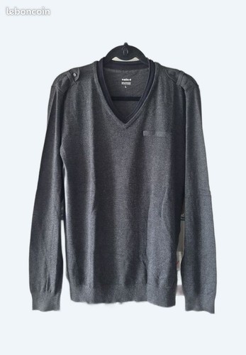 Pull gris homme