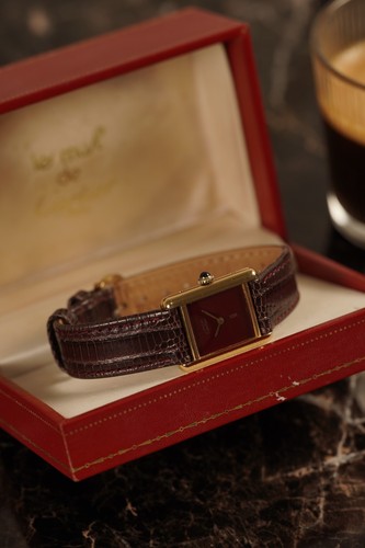 Cartier tank must - cartier, burgundy