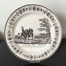 MONTEREAU XIXè - Assiette Faïence A. LOVISY Affaire Manheim Napoléon Début XIXè