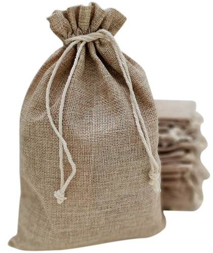 Burlap bags with drawstring - burlap,