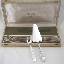 Christofle Villeroy, service à gâteaux : 12 fourchettes + pelle à servir.