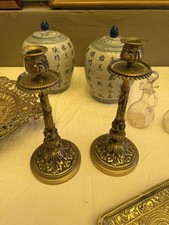 Ancienne paire de bougeoirs en