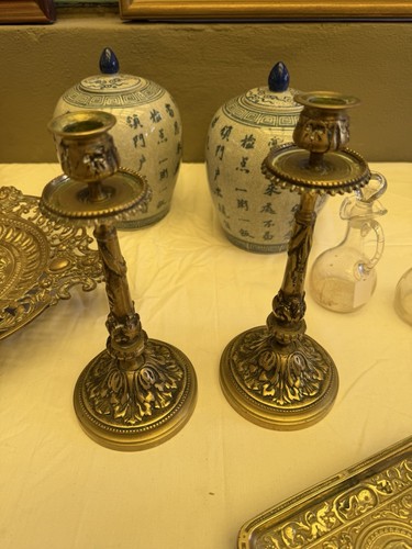 Ancienne paire bougeoirs en - de,