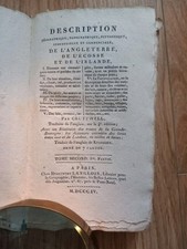 Livre Ancien- Description géographique de l'Angleterre, de l'Ecosse et L'Irlande