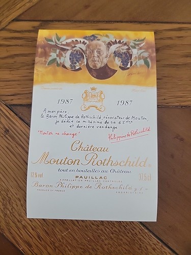 étiquette vin chateau mouton - étiquette,