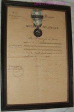 DIPL3001   DIPLOME & MEDAILLE COLONIALE ALGERIE  sergent 111° RI 1896 à un corse