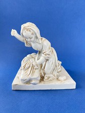 Lavandière XIXem porcelaine Capodimonte 1830-1890, N couronné, femme