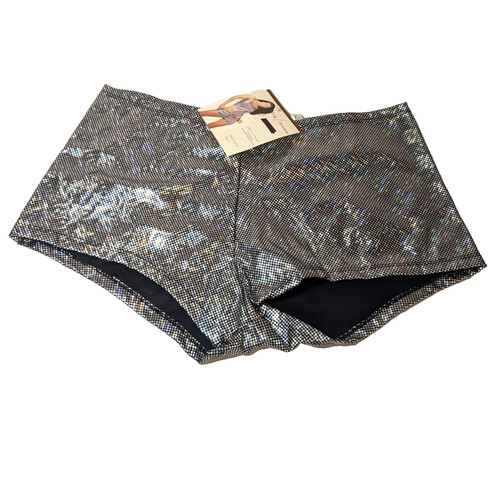 Silver shiny bootie shorts - bootie, sz