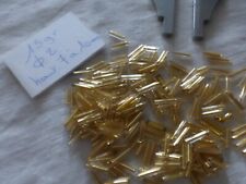 lot de 15 g perle ancienne en verre  broderie passementerie tube doré brillant