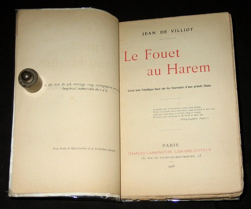 Rare 1906 fouet au - rare, harem