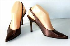 PAUL VALLAGNOSC Escarpins Pointus Ouverts Cuir Talons Fins T 37 BE