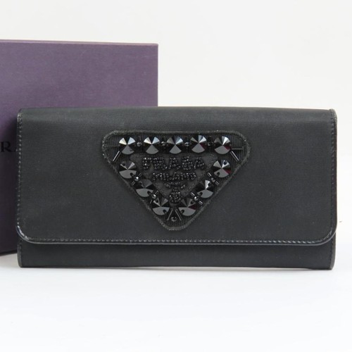 Portefeuille long noir prada - portefeuille,