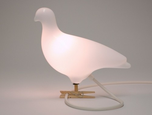 Lampe applique vintage pigeon - lampe,