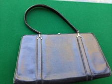 Mode Vintage rare Sac à main Goyard ancien Cuir noir Lézard ou Serpent