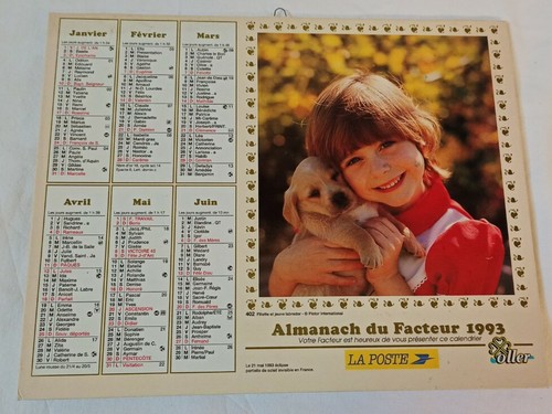 Almanach calendrier facteur - du,