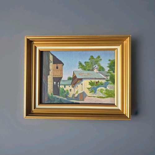 Antique oil painting landscape - oil,