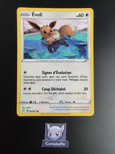 Carte pokémon evoli 052 072 - carte, 052/072