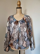 MAYERLINE : SUPERBE BLOUSE IMPRIMÉE SERPENT MULTICOLORE 