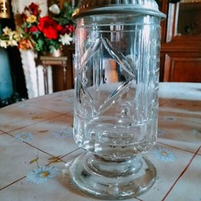 CRISTAL superbe chop a BIERE  béer objet vitrine pinte verre glace chope bar 