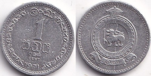 Cent 1971 ceylan - cent, ceylon