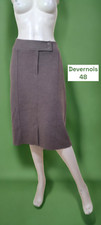 Devernois Taille 48  ? Superbe jupe doublée marron taupe laine mélangée