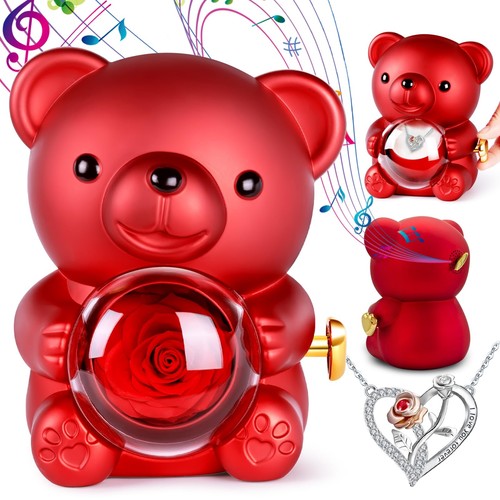 Ourson rose eternelle avec - rose,