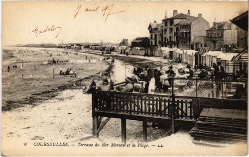 Cpa courseulles terrasse - cpa,