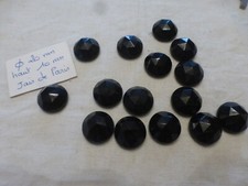 lot 15 ancienne perle navette 4 tr jais de Paris facetté art déco noir 20mm