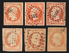 n°16, joli nuancier de couleurs, Napoléon non-dentelé 40c orange - TB D'ASPECT