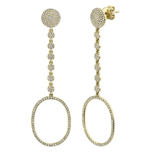 Diamant goutte ovale boucles - diamant,