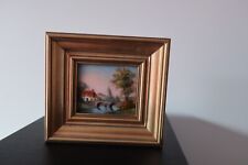 Tableau émaux de limoges Sur Cuivre signé Restoueix - paysage