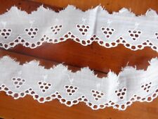 dentelle broderie anglaise 100% coton  3 cm x 1,72 m