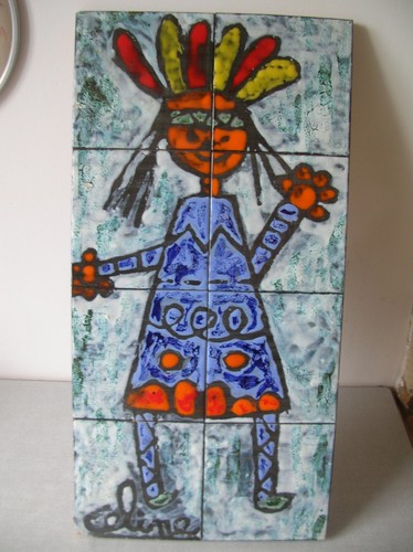 Ancienne fresque faïence - fresque, en