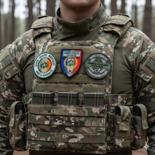 Lot patchs garde chasse - lot,