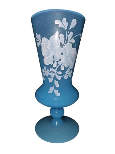 Superbe vase opaline bleu - superbe,