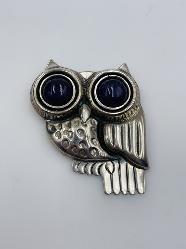 Broche hibou vintage argent - broche, en