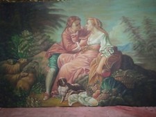 Tableau Scène Couple Dame -