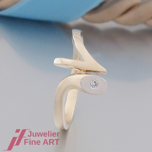 Bague solitaire avec 1 - -,