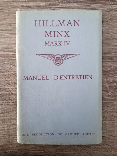 Manuel entretien hillman - manuel, d'entretien