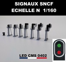 VOIE LIBRE 2 SIGNAUX PLM SNCF  FEUX DE SIGNALISATION N 1/160 LED CMS 0402 PROMO