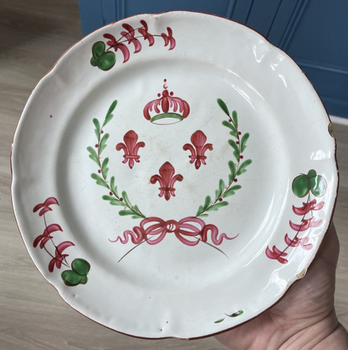 Belle assiette faience - belle, xixéme