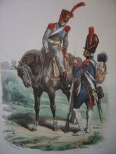 Gravure ARTILLERIE à pied et TRAIN d'ARTILLERIE de la GARDE IMPERIALE 1809-1814