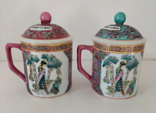 Ensemble 2 mugs chinoises avec couvercle
